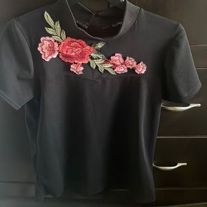 Boohoo mesh neck top